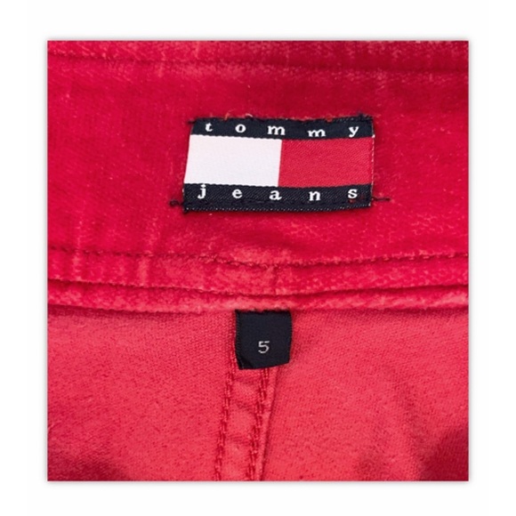 TOMMY JEANS Red Hot Retro Hip-hugger Corduroy Pants Size 5 - Picture 2 of 9
